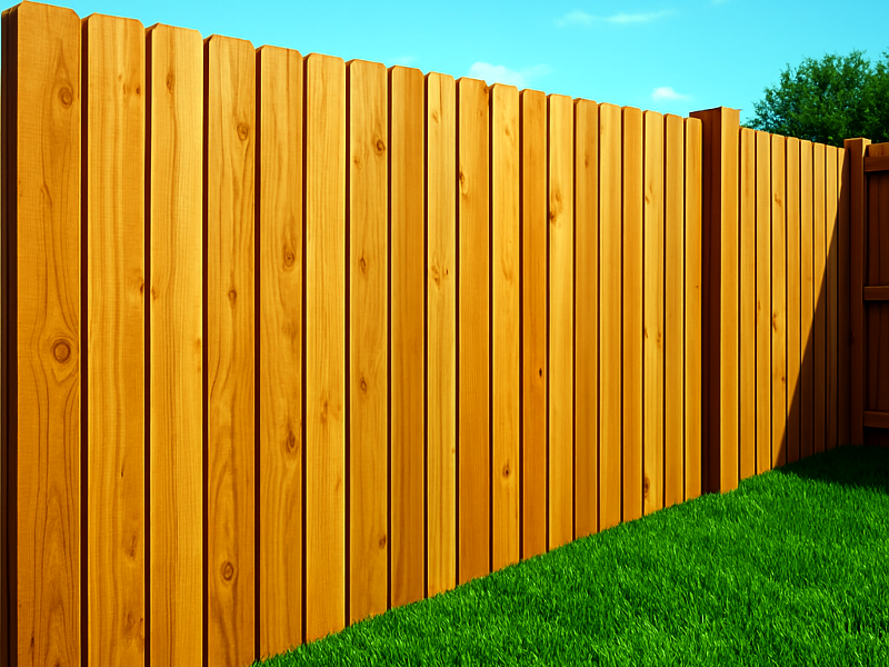 4. Thick Cedar Picket Wood Fence Supplies Outside View