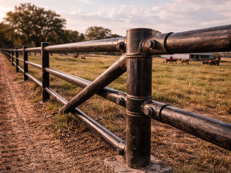 Sturdy Metal Pipe Fence
